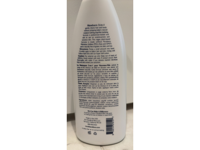 Noodle & Boo Newborn 2-In-1 Hair & Bodywash, Fragrance Free, 16 fl oz/473 mL