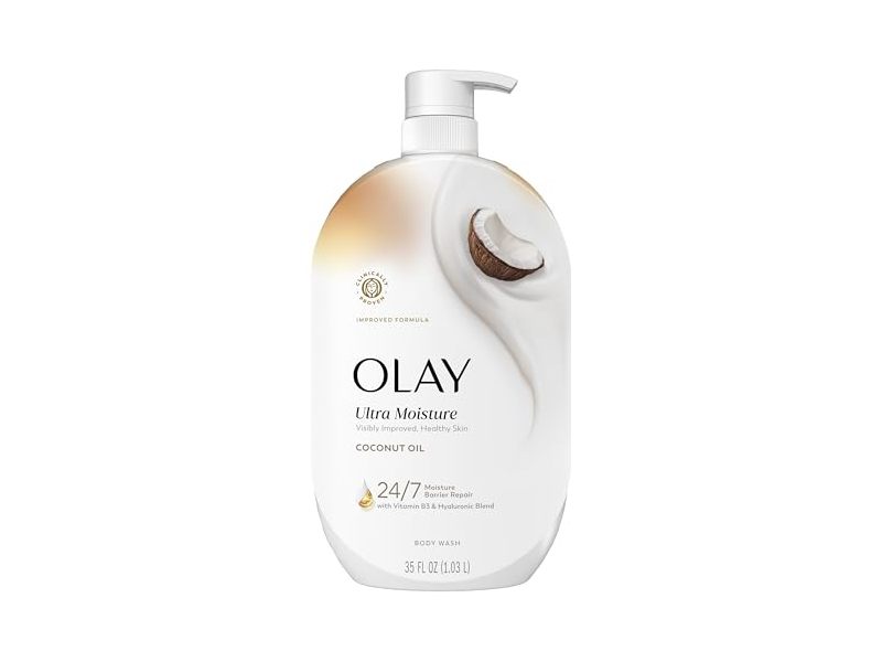 Olay Body Wash for Women, Coconut Oil, 35 fl oz/1.03 L