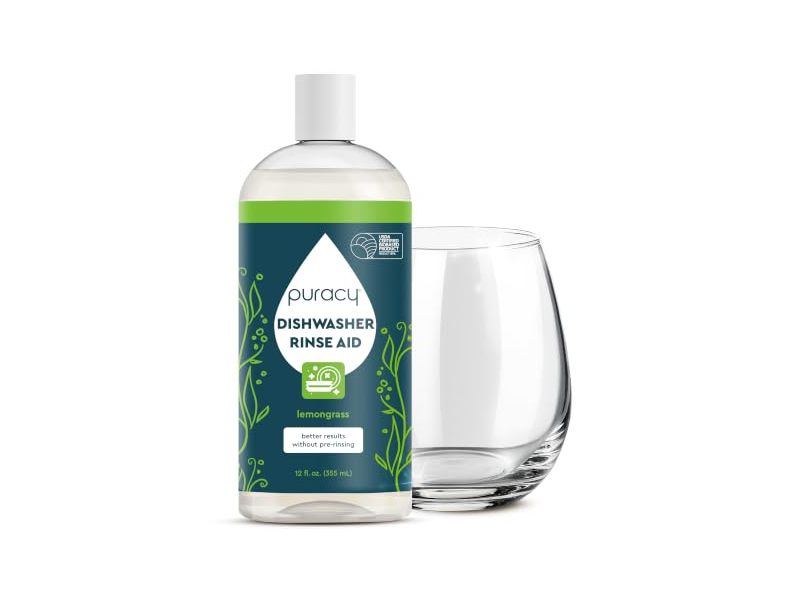 Puracy Dishwasher Rinse Aid, Lemongrass, 12 fl oz/355 mL