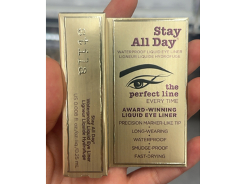 Stila Stay All Day Waterproof Liquid Eyeliner, Intense Black, 0.008 fl oz/0.25 mL