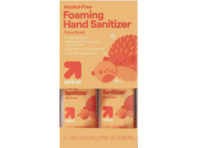 Up&Up Foaming Hand Sanitizer, Citrus Scent, 1.5 fl oz/44 mL, Pack Of 2