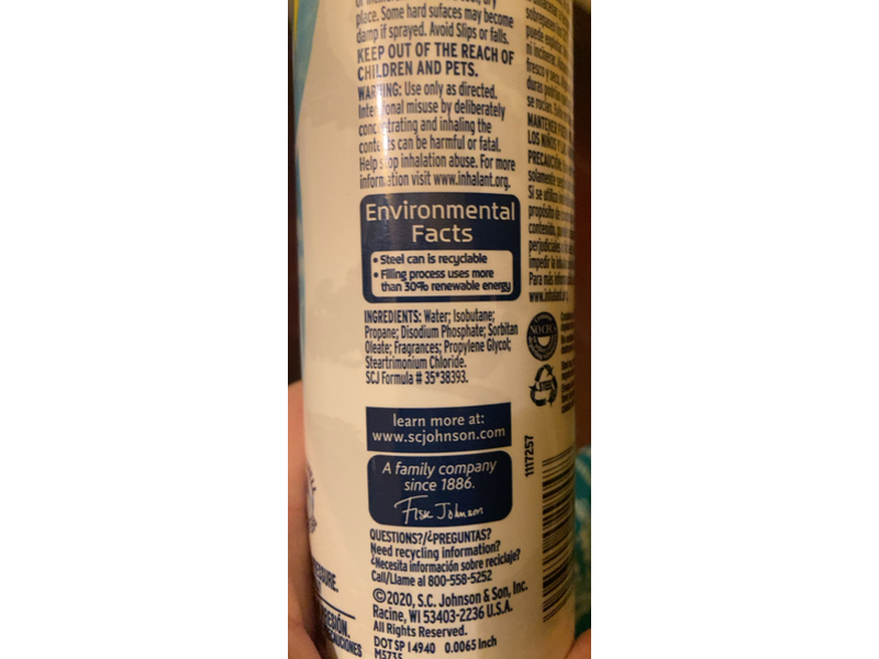 Glade Air Freshener Spray, Aqua Waves, 8 oz/227 g, Pack Of 2