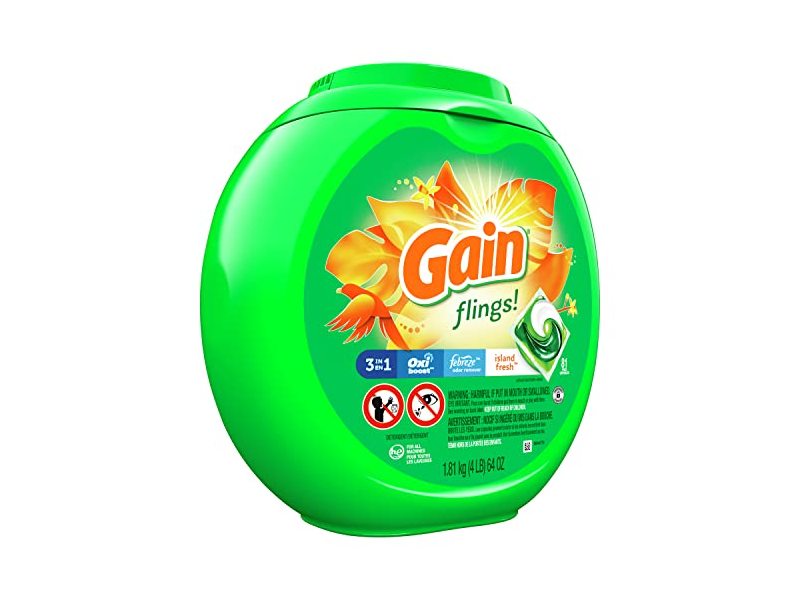 Gain Flings 3 In 1 Oxi Boost Febreze Odor Remover, Island Fresh, 60 oz/1.72 Kg