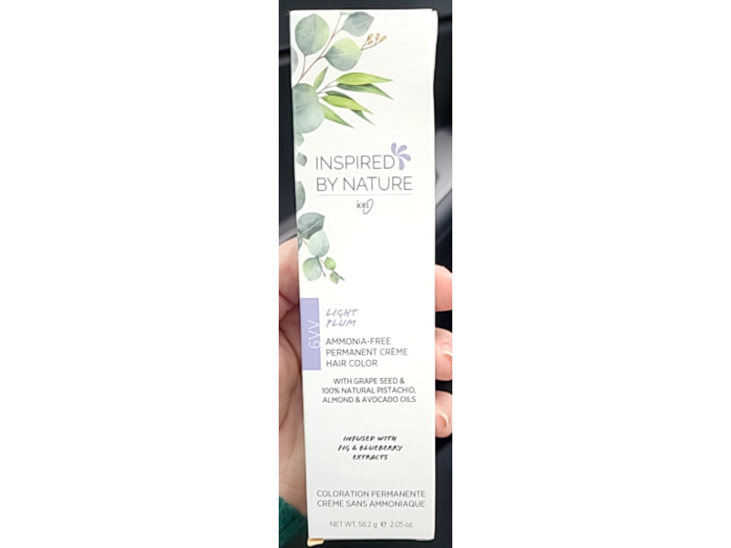 Ion Inspired By Nature Permanent Hair Color Creme, Fig & Blueberry Extracts, 6 VV Light Plum, 2.05 oz/58.2 g