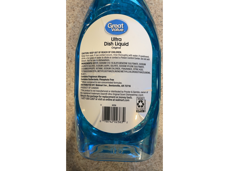 Great Value Ultra Dish Liquid, Original, 28 fl oz
