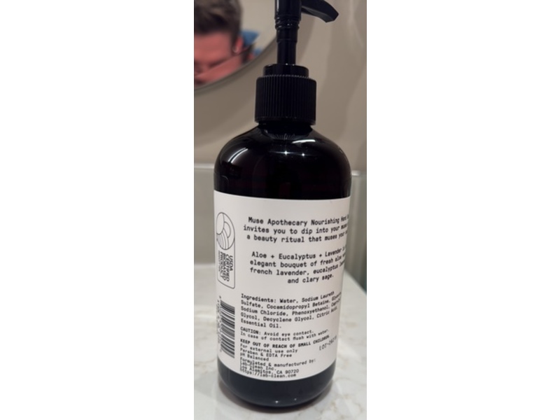 Muse Apothecary Hand Ritual Nourishing Hand Soap, Aloe + Eucalyptus + Lavender, 12 fl oz/355 mL