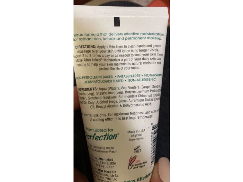After Inked Tattoo Moisturizer & Aftercare Lotion, 3 fl oz/90 mL