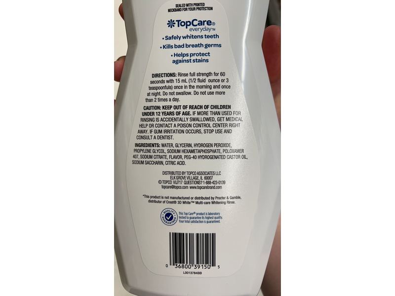 TopCare Whitening Mouth Rinse, Clean Mint, 32 fl oz/946 mL