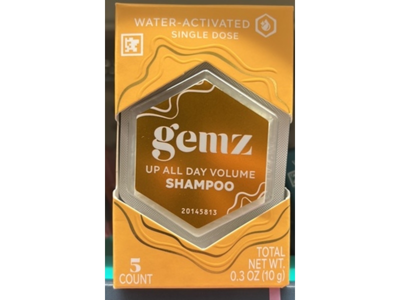 Gemz Volumizing Shampoo Dose, Up All Day, 0.3 oz/10 g, 5 Count