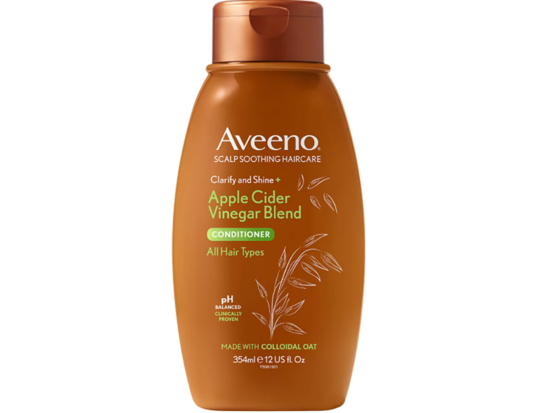 Aveeno Clarify & Shine Apple Cider Vinegar Blend Conditioner, Colloidal Oat, 12 fl oz/354 mL