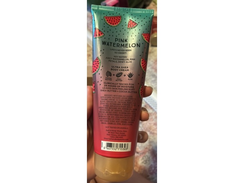 Bath & Body Works Ultra Shea Body Cream, Pink Watermelon, 8 oz/226 g