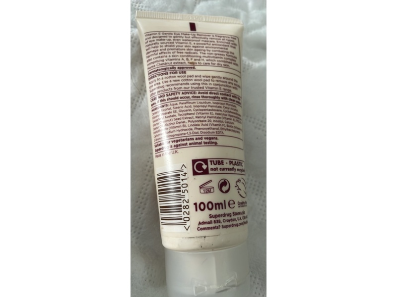 Superdrug Vitamin E Gentle Eye Make-Up Remover, 100 mL