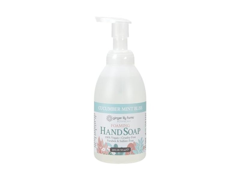 Ginger Lily Farms Botanicals Foaming Hand Soap, Cucumber Mint Bliss, 20 fl oz/591 mL