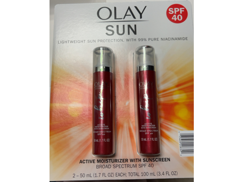 Olay Sun Active Moisturizer Sunscreen, SPF 40, Pack Of 2