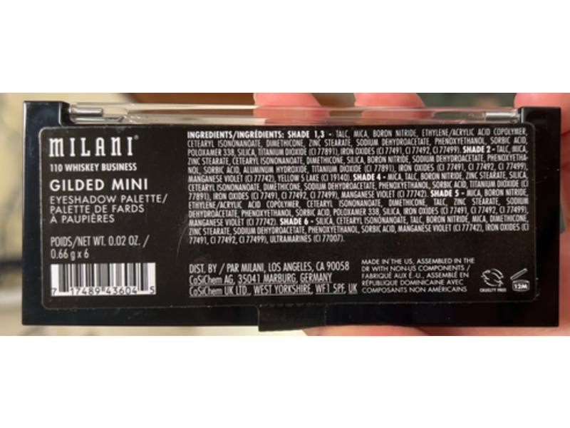 Milani Gilded Mini Eyeshadow Palette, Whiskey Business, 0.02 oz/0.66 g