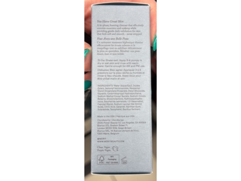 Merit Great Skin Double Cleanse Makeup Removing Cleanser, 1.7 fl oz/50 mL