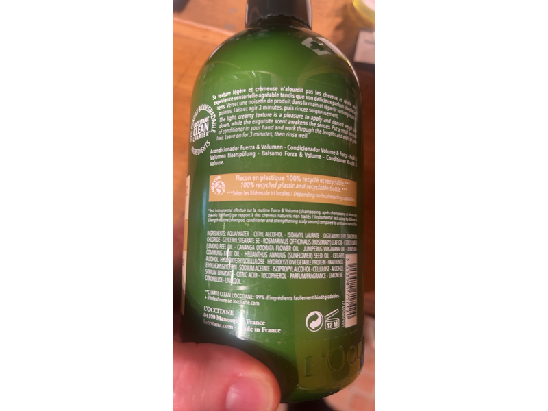 L'Occitane en Provence Volume & Strength Conditioner, 16.9 fl oz/500 mL