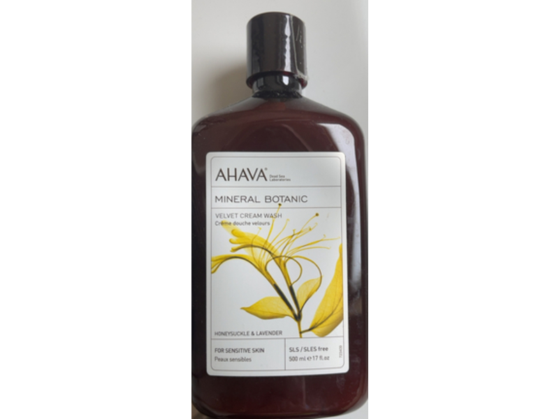 Ahava Mineral Botanic Velvet Cream Wash, Honeysuckle & Lavender, 17 fl oz/500 mL