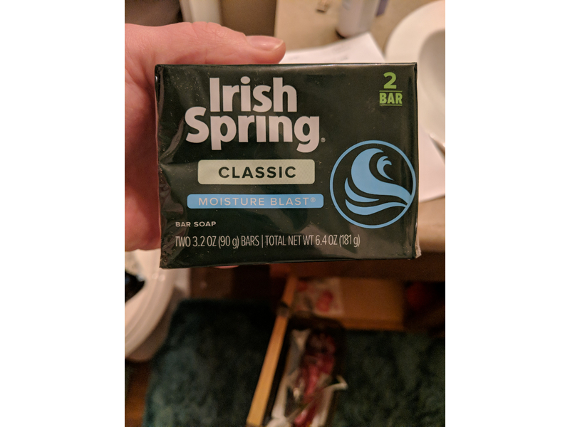 Irish Spring Moisture Blast Deodorant Bar Soap, 6.4 Ounce - 2 per Pack