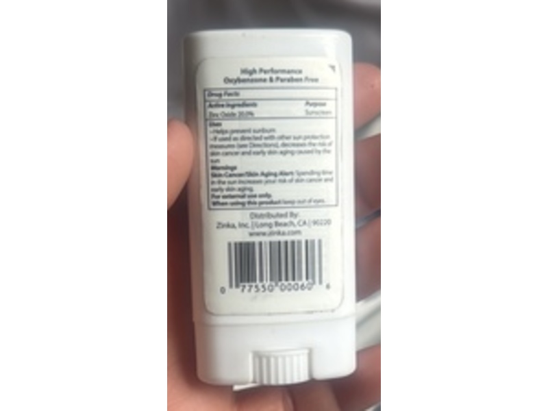 Zinka Mens Sunscreen Stick, SPF 50+, 0.49 fl oz/14 g