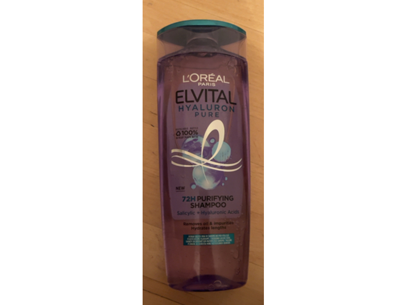 L'oreal Paris Elvital Hyaluron Purifying Shampoo, Salicylic + Hyaluronic Acids, 400 mL