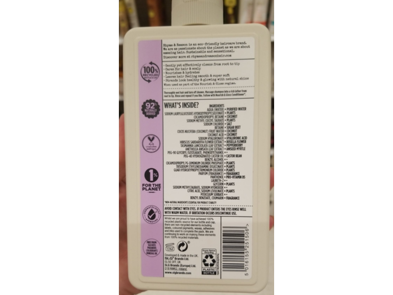 Rhyme & Reason Nourish & Gloss Shampoo, 13 fl oz/385 mL