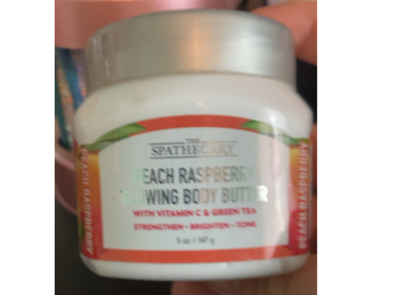 The Spathecary Peach Raspberry Glowing Body Butter, Vitamin C & Green Tea, 5 oz/147 mL