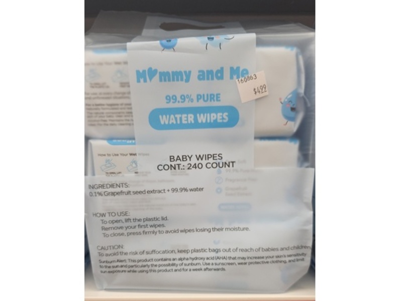 Mommy & Me Water Wipes, 240 Count