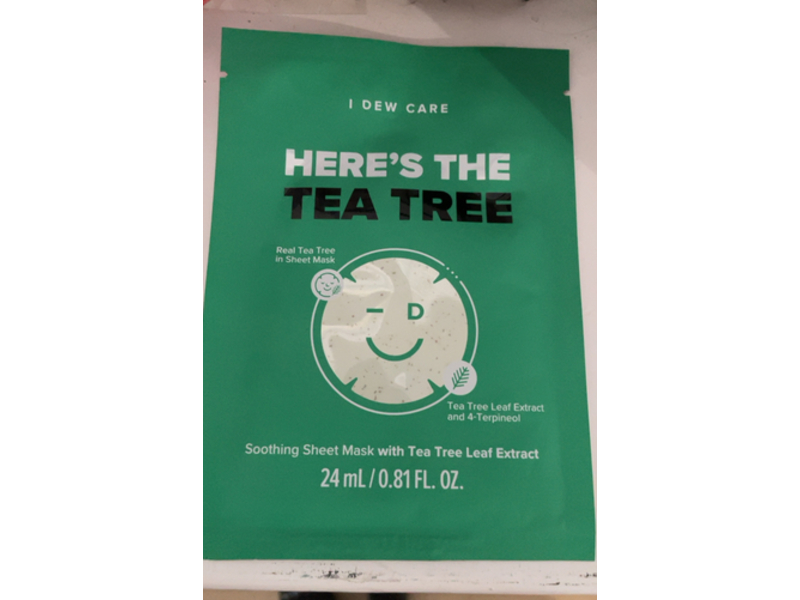 I Dew Care Here's The Tea Tree Sheet Mask, 0.81 fl oz/24 mL