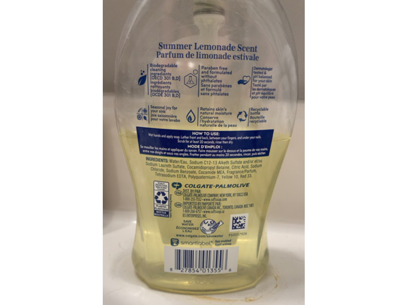 Soft Soap Liquid Hand Soap, Summer Lemonade, 11.25 fl oz/332 mL
