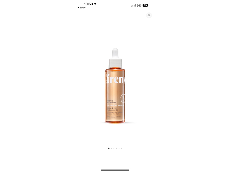 Being Frenshe Soothe & Comfort Body & Hair Radiance Oil, Cashmere Vanilla, 4 fl oz/120 mL