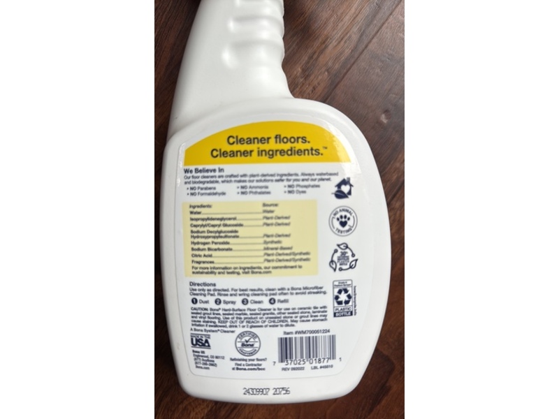 Bona Hard Surface Floor Cleaner, Lemon Mint, 32 fl oz/946 mL