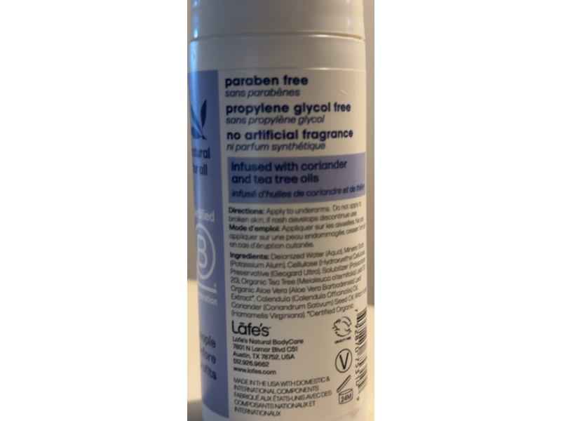 Lafe'S Roll On Deodorant, Extra Strength, 3 fl oz/88 mL