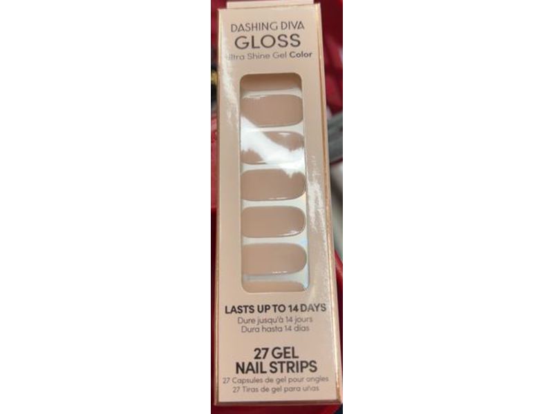 Dashing Diva Gloss Nail Strips, Ultra Shine Gel Color, Baby Pink, 27 Count