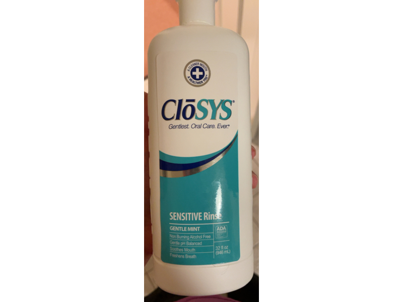CloSYS Fresh Breath Sensitive Mouth Rinse, Gentle Mint, 32 fl oz/946 mL