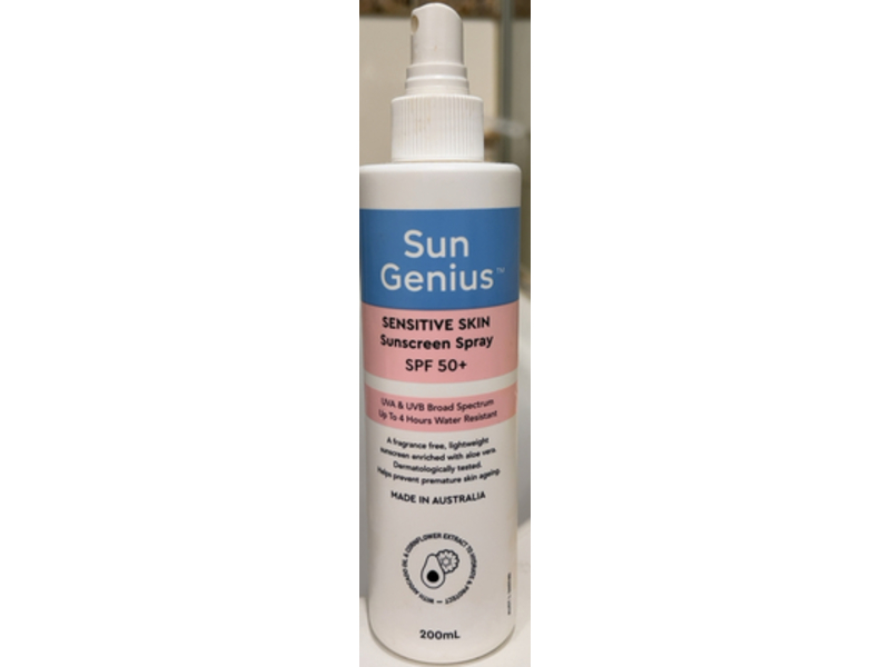 Sun Genius Sensitive Skin Sunscreen Spray, SPF 50+, 200 mL