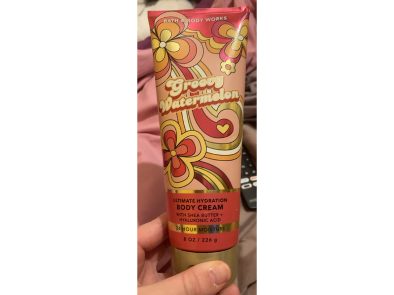 Bath & Body Works Groovy Watermelon Ultimate Hydration Body Cream, Shea Butter + Hyaluronic Acid, 8 oz/226 g, Pack Of 2