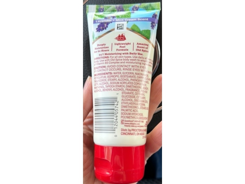 Old Spice Gentle Man's Super Hydration Hand & Body Lotion, Lavender & Mint Cream, 3 fl oz/88 mL