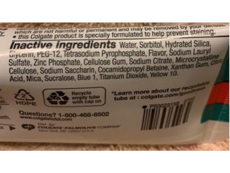 Colgate Total Whole Mouth Health Toothpaste, Fresh Mint Stripe, 4.8 oz/138 g