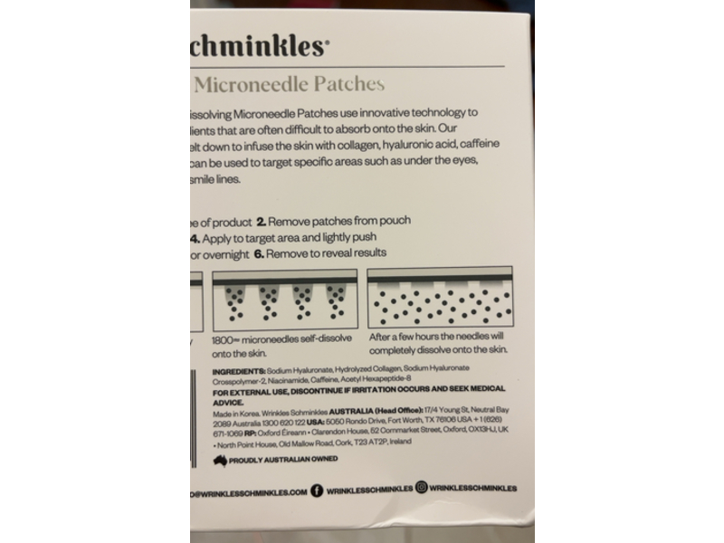 Wrinkles Schminkles Self-Dissolving Microneedle Patches, 8 Count