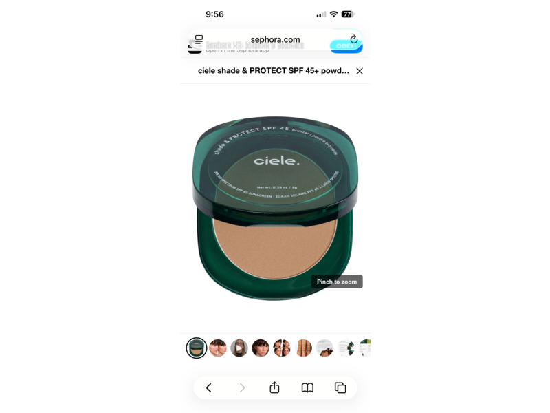 Ciele Shade & Protect Bronzer, SPF 45, Cabo, 0.28 oz/8 g