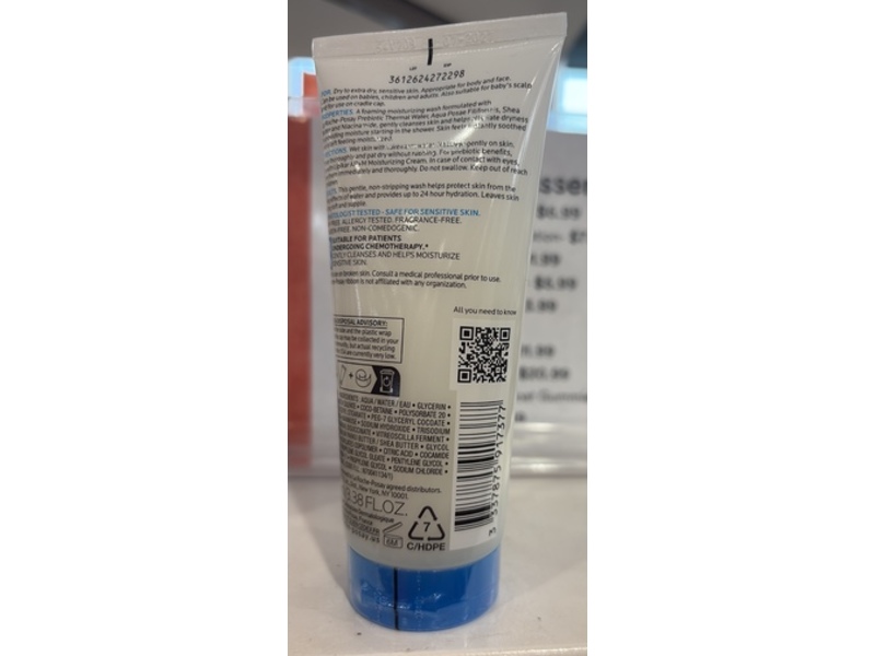 La Roche-Posay Gentle Foaming Moisturizing Wash, 3.38 fl oz/100 mL