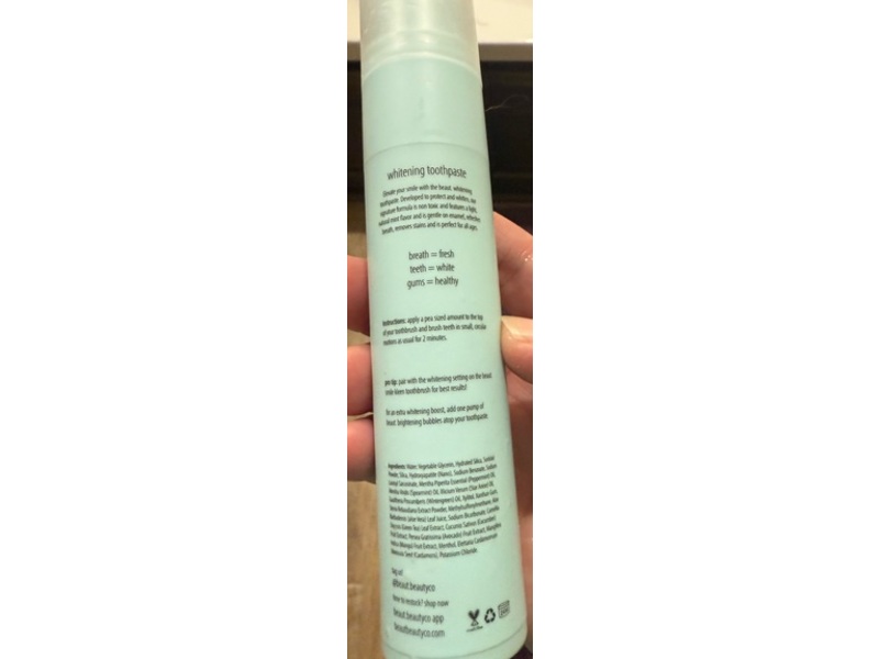 Beaut. Whitening Toothpaste, Refreshing Mint, 2.1 oz/60 g