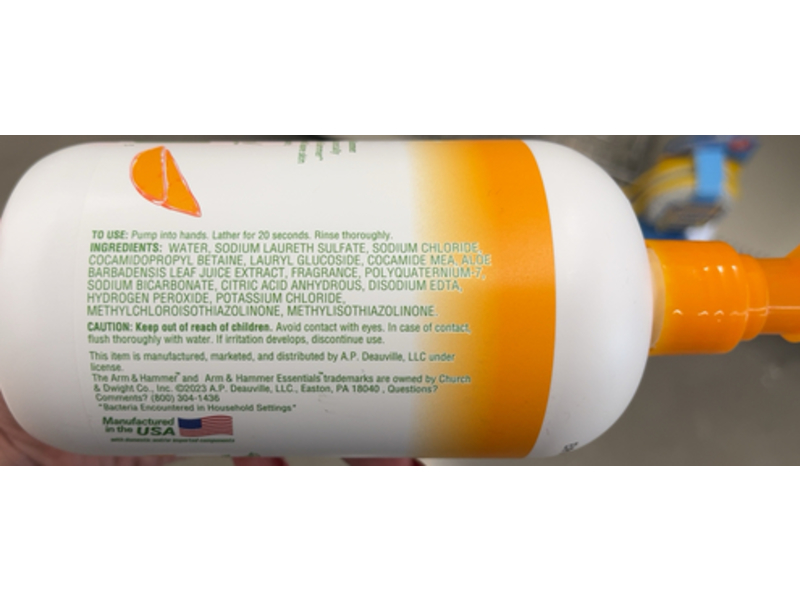 Arm & Hammer Essentials Liquid Hand Soap, Tropical Mango, 12 fl oz/355 mL