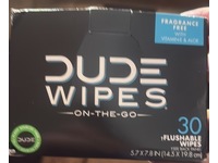 Dude Wipes On-The-Go Flushable Wipes, Fragrance Free, Vitamin E & Aloe, 30 Count - Image 3