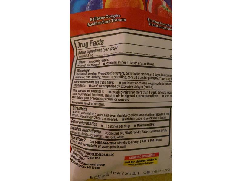 Halls Strawberry Bonus Coughs Drops, Pack of 3