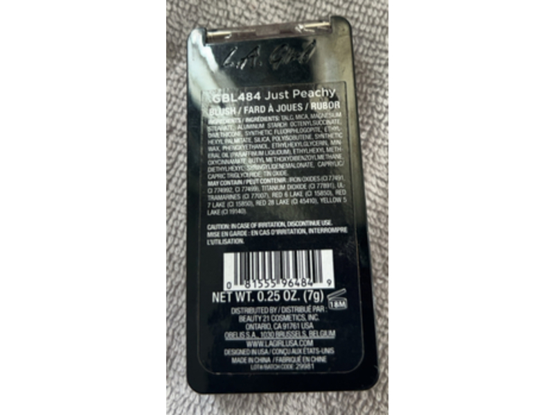 L.a Girl Just Blushing, Gbl484 Just Peachy, 0.25 oz/7 g