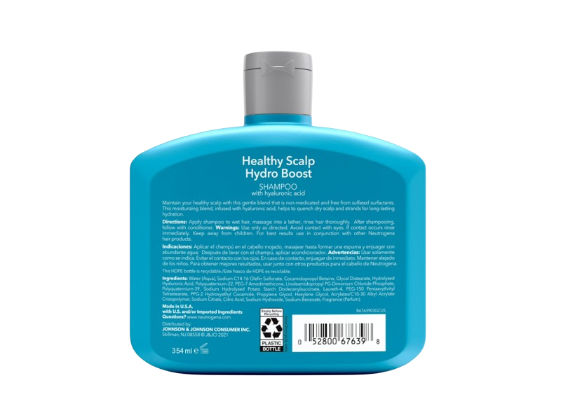 Neutrogena Healthy Scalp Hydro Boost Shampoo, Hyaluronic Acid, 12 fl oz/354 mL
