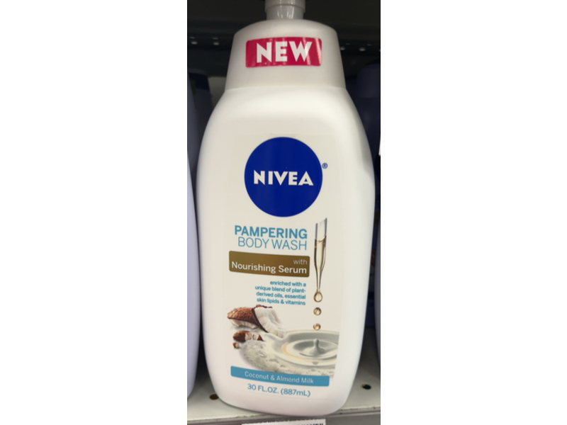 Nivea Pampering Body Wash, Coconut & Almond Milk, 30 fl oz/887 mL