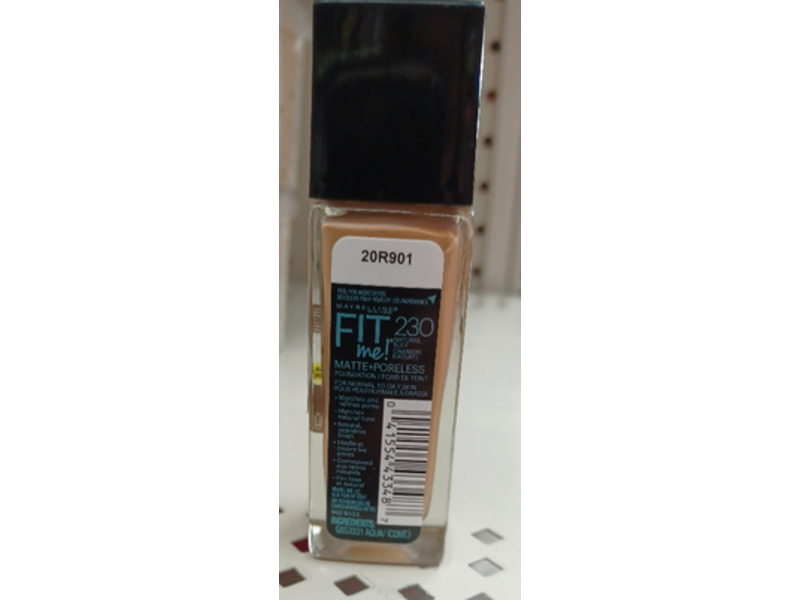 Maybelline New York Fit me! Matte +Poreless Foundation, 230, 1 fl oz/30 mL